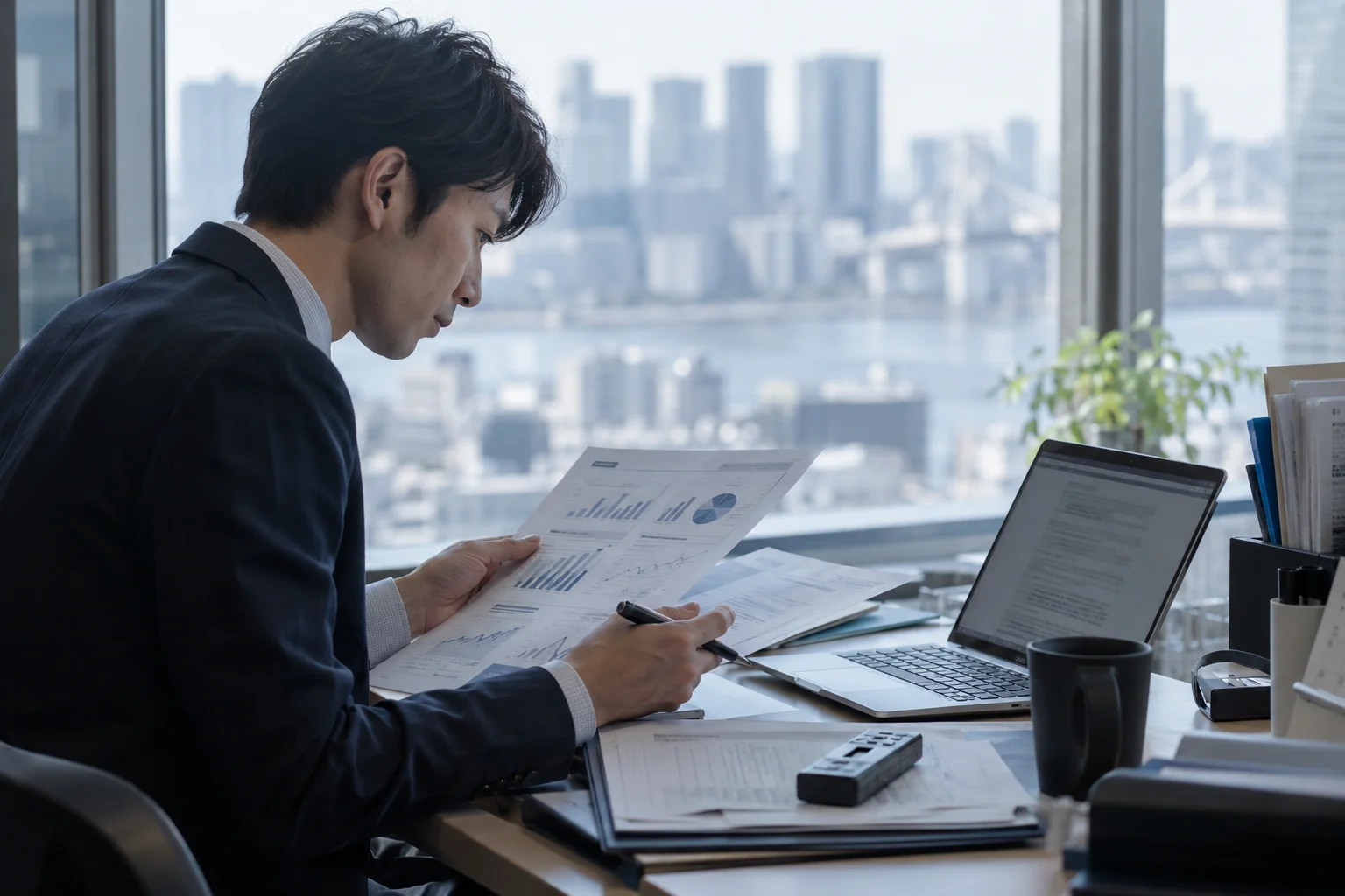 金融・保険の業務をイメージした生成写真